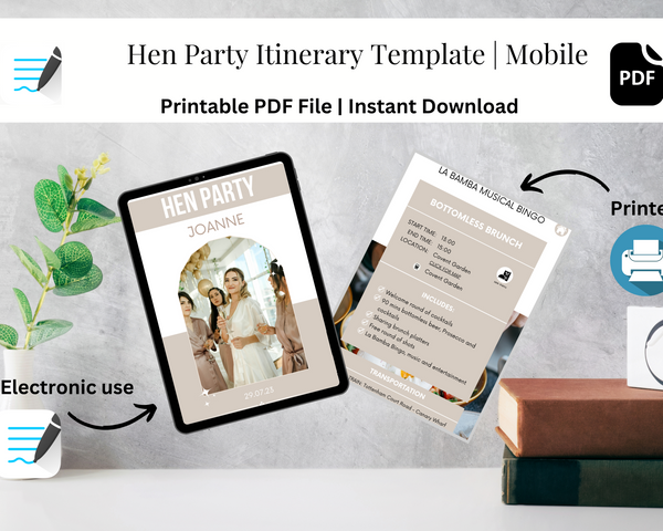 Hen Party Itinerary Template | Mobile
