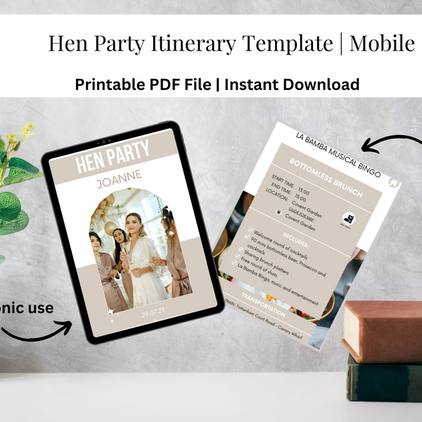 Hen Party Itinerary Template | Mobile