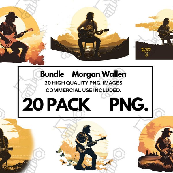 Morgan Wallen Png, bundle set of 20 PNG