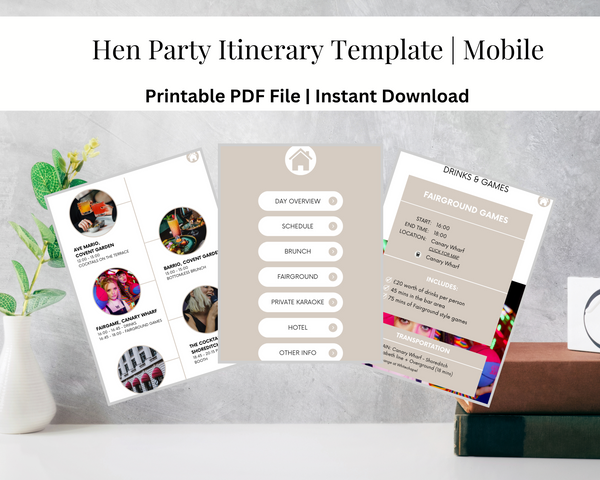 Hen Party Itinerary Template | Mobile