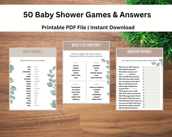 Baby Shower Games & Answers